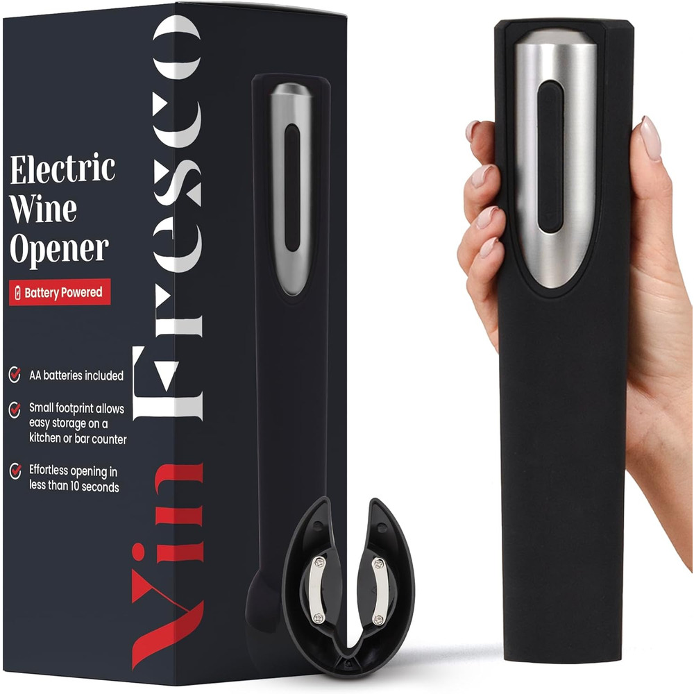 Electric Wine Opener Black and Foil Cutter Vin Fresco NWT